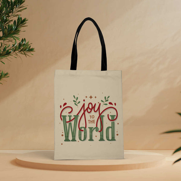 Joy To The World - Christmas Theme Printed Tote Bag - Uncommongifts.in